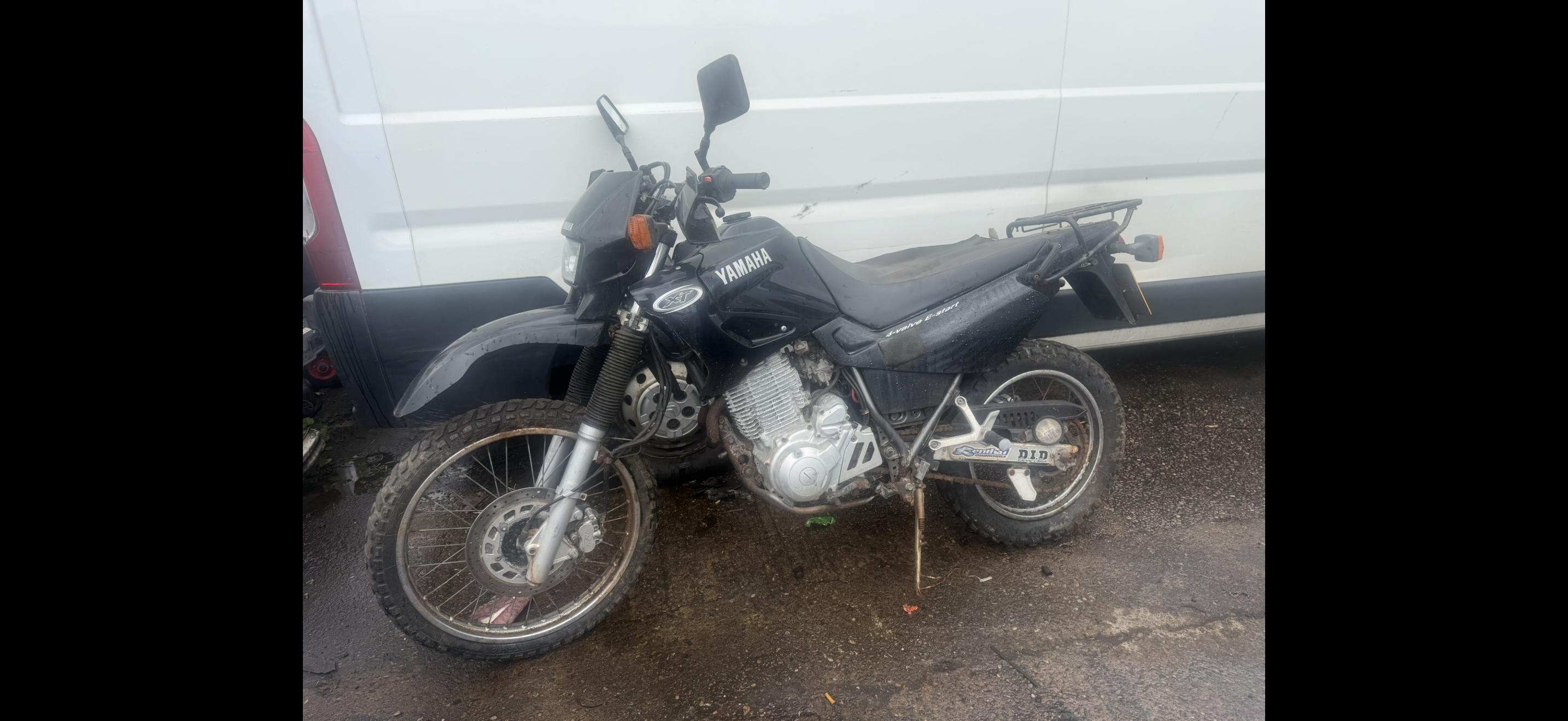 Abandoned Yamaha motorcycle awaiting removal from a commercial car park – Birmingham